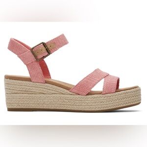 TOMS Audrey wedge sandal in pink metallic